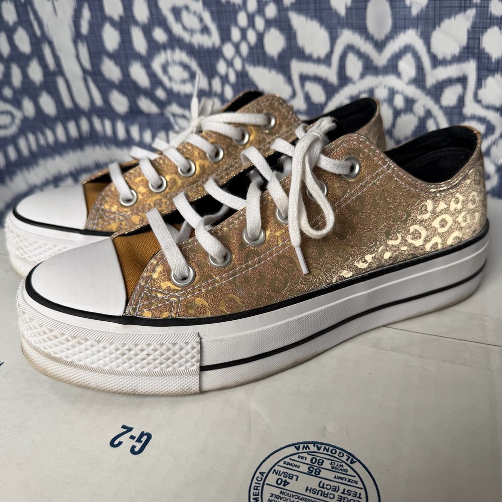 Converse | Gold Leopard All Star Lift Women's Sneakers
